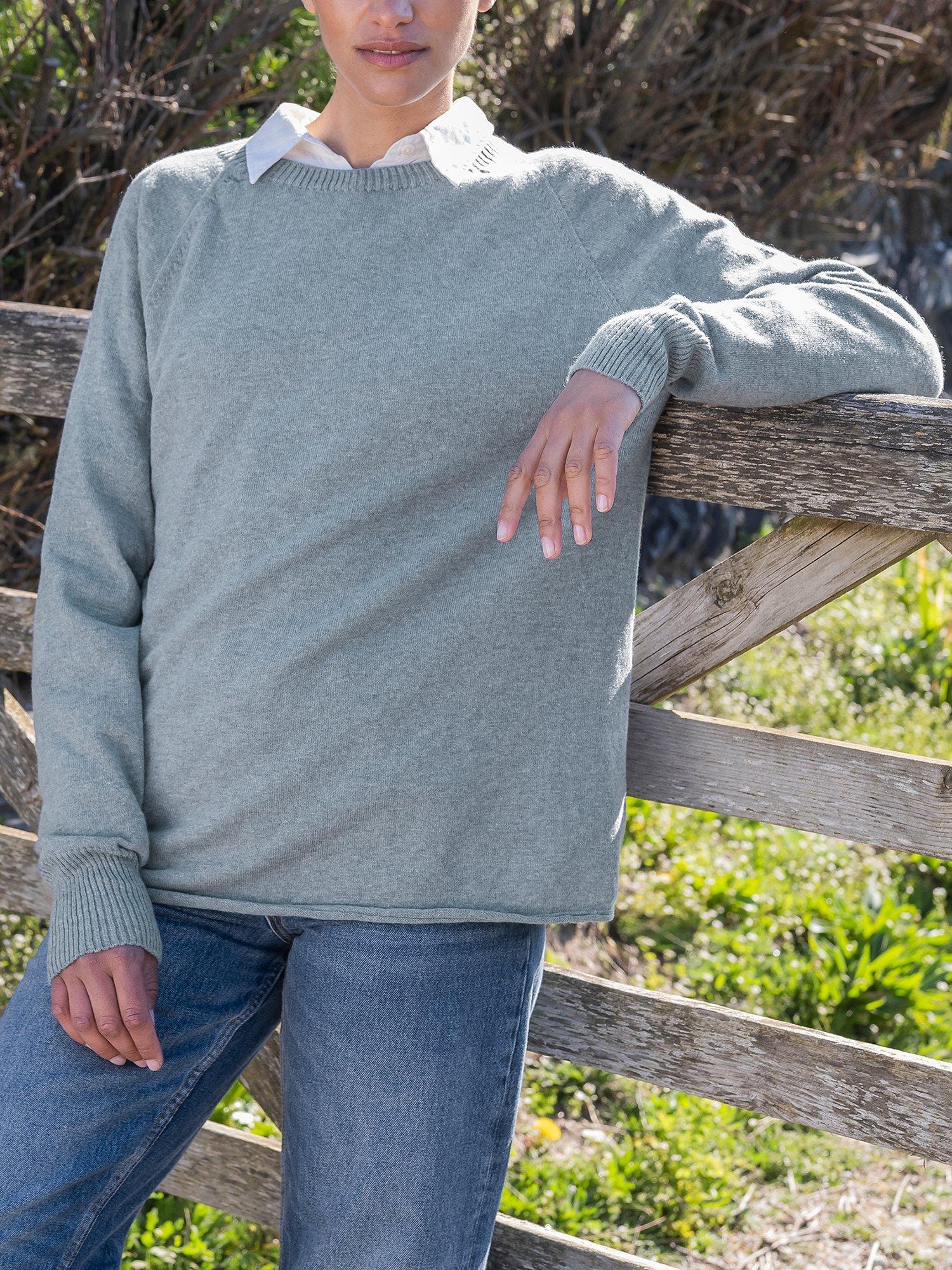 Celtic & Co. Geelong Slouch Crew Neck Jumper, Vintage Blue
