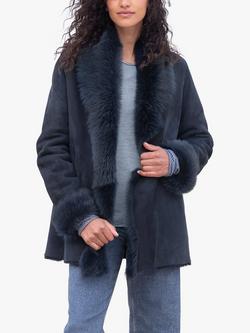 Celtic & Co. Toscana Trim Sheepskin Jacket, Dark Navy