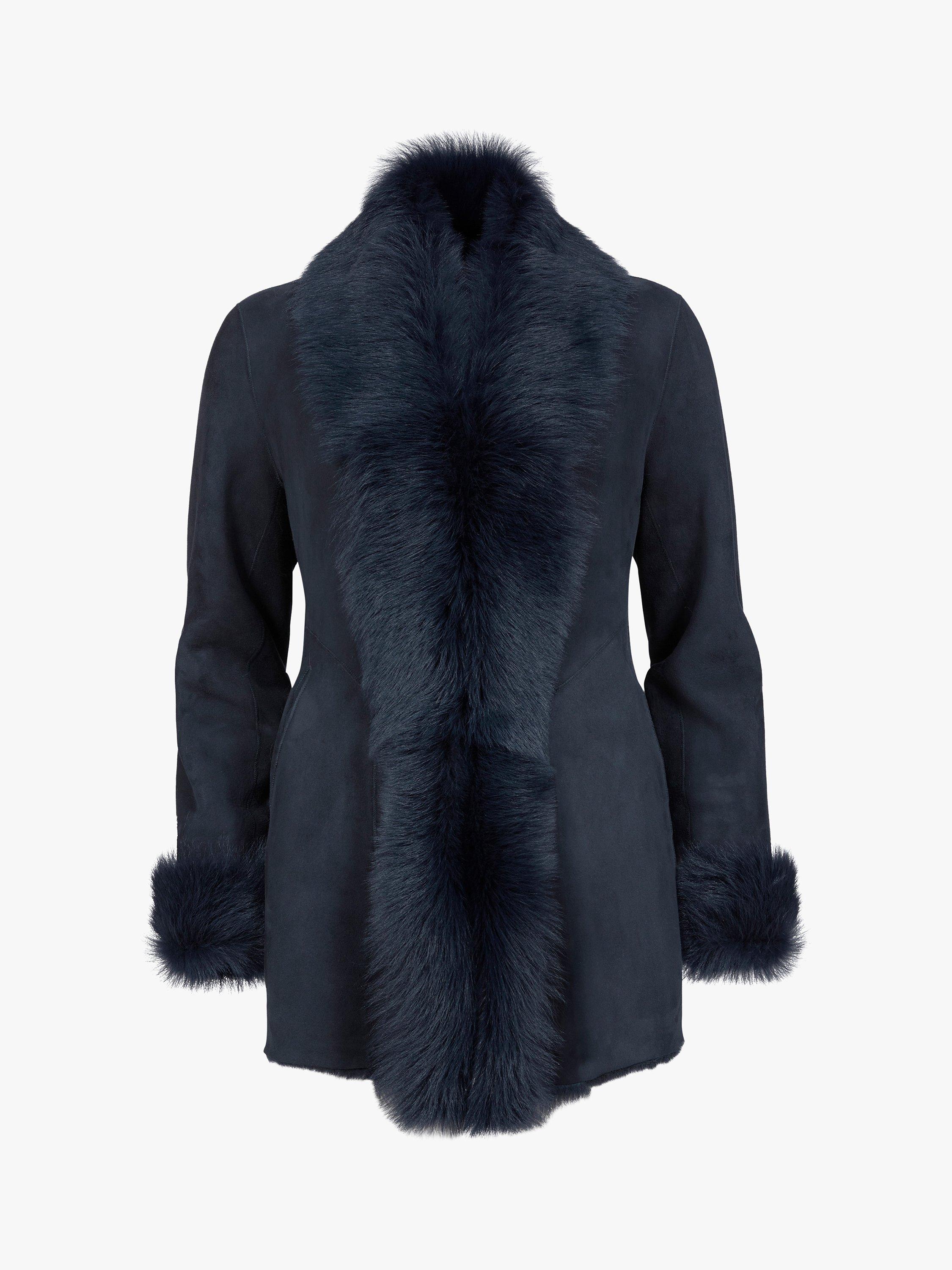 Product image 4 of 5, which shows Celtic & Co. Toscana Trim Sheepskin Jacket, Dark Navy, 8