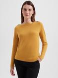 Hobbs Brinley Plain Wool Cashmere Blend Jumper, Golden Yellow