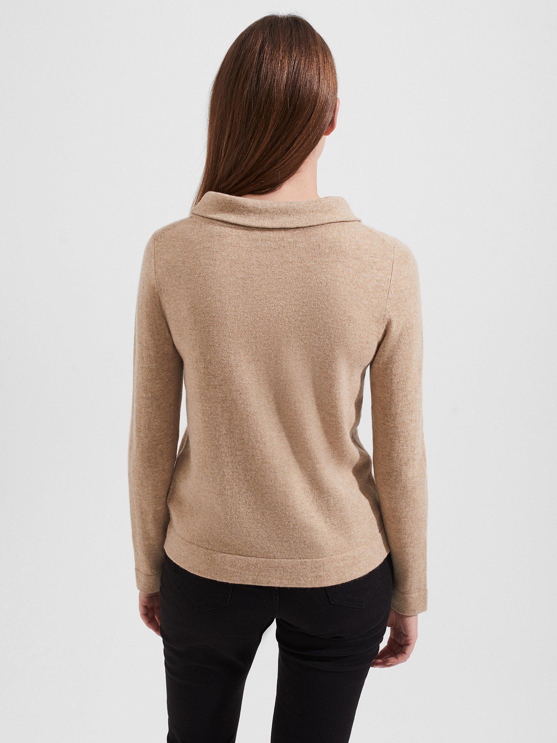 Hobbs Audrey Plain Roll Neck Cashmere Blend Jumper Oatmeal