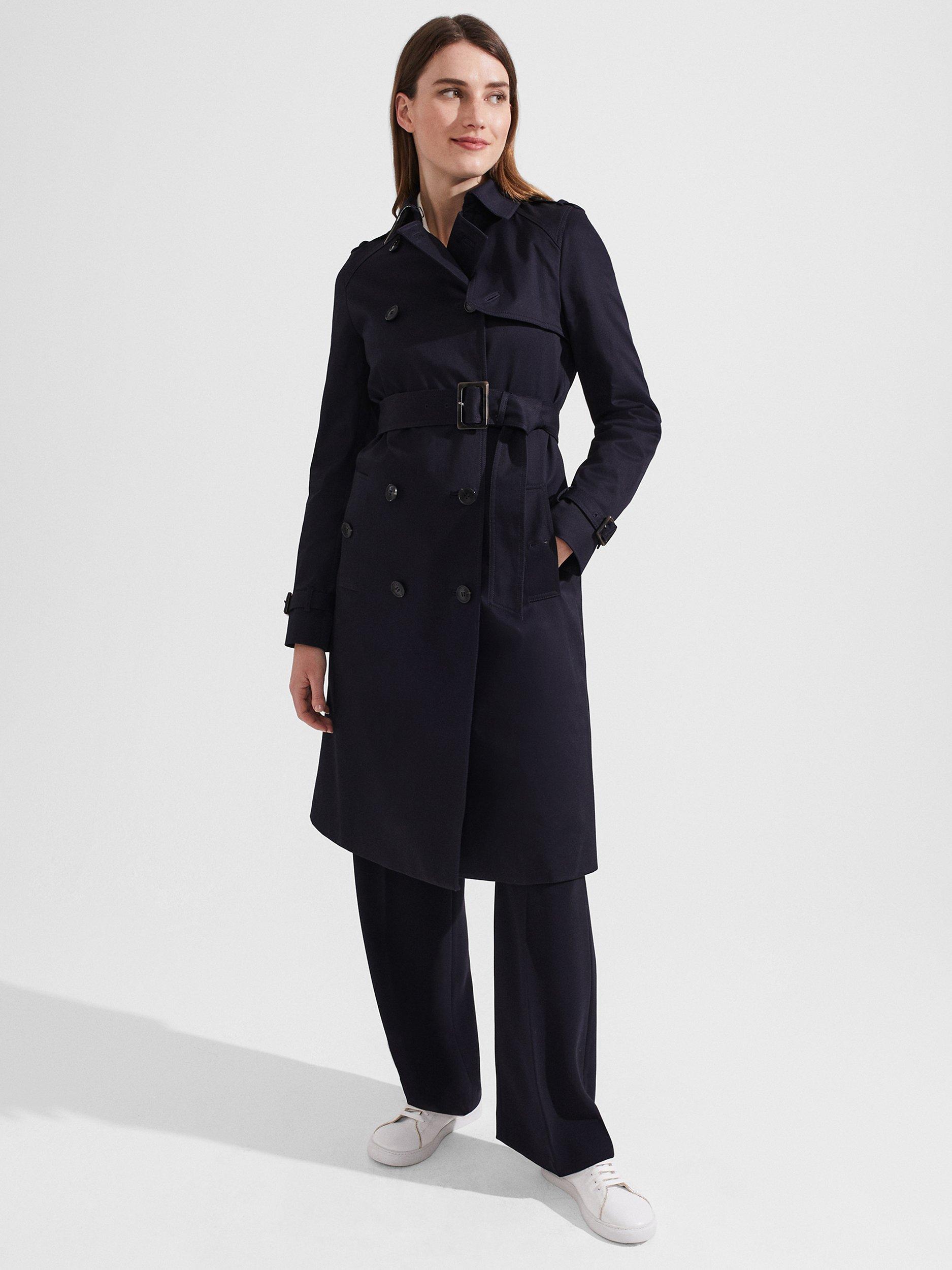 Hobbs Petite Lisa Trench Coat, Navy
