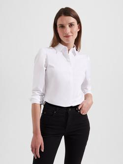 Hobbs Victoria Plain Long Sleeve Shirt, White, White