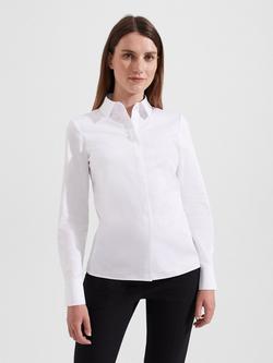 Hobbs Victoria Plain Long Sleeve Shirt, White - view 2, White