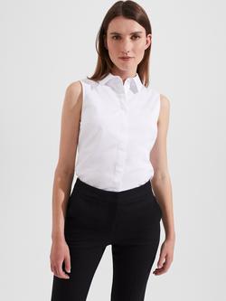 Hobbs Vic Plain Sleeveless Shirt, White, White