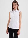 Hobbs Vic Plain Sleeveless Shirt, White