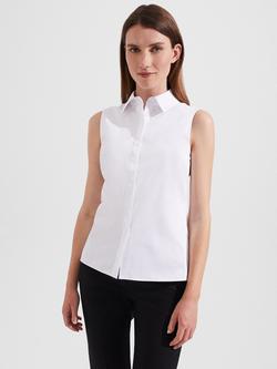 Hobbs Vic Plain Sleeveless Shirt, White - view 2, White