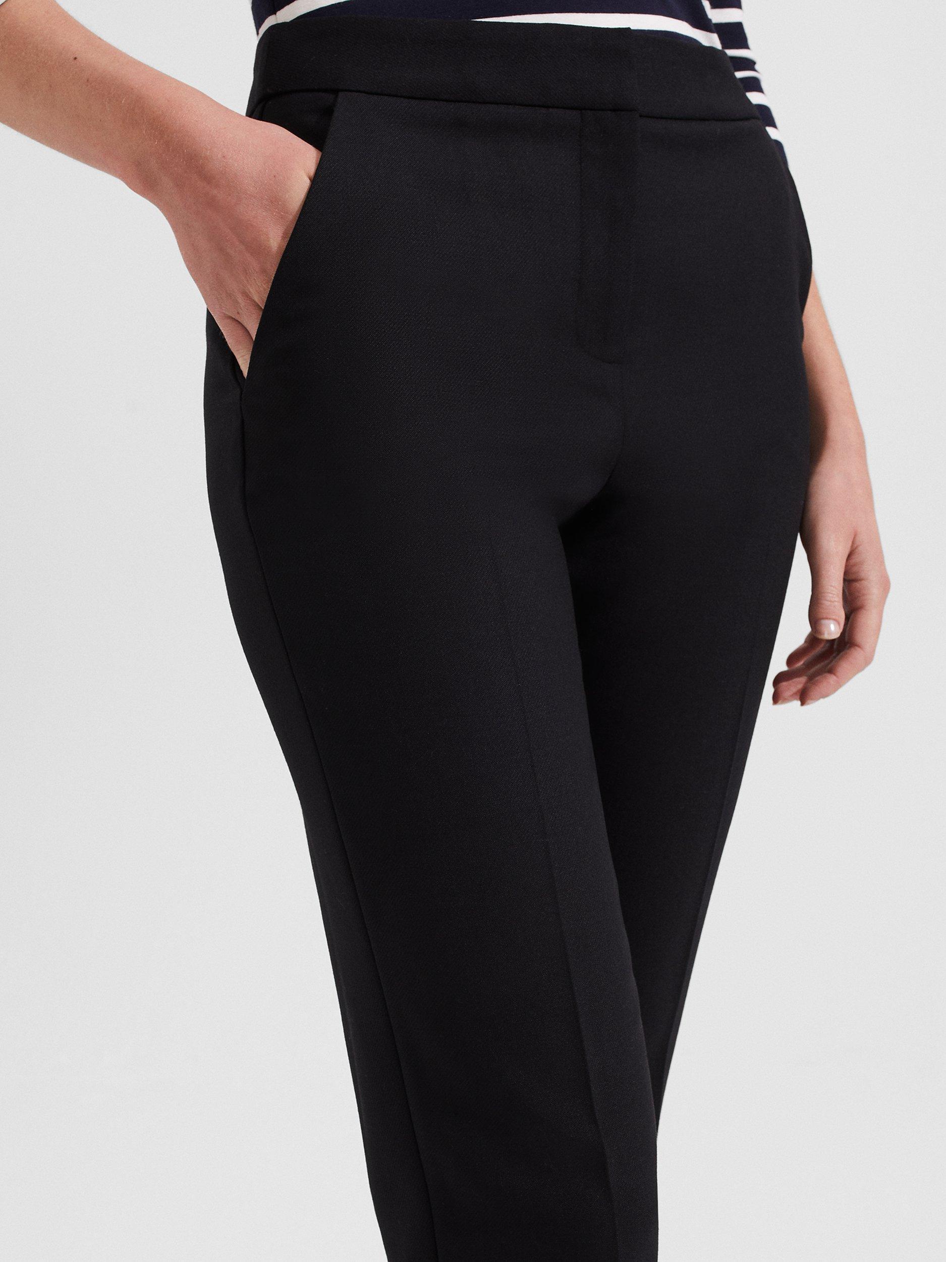 Product image 4 of 6, which shows Hobbs Gael Wool Blend Tapered Trousers, Black, 10