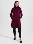 Hobbs Marissa Tailored Wool Coat, Warm Plum