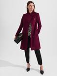 Hobbs Marissa Tailored Wool Coat, Warm Plum