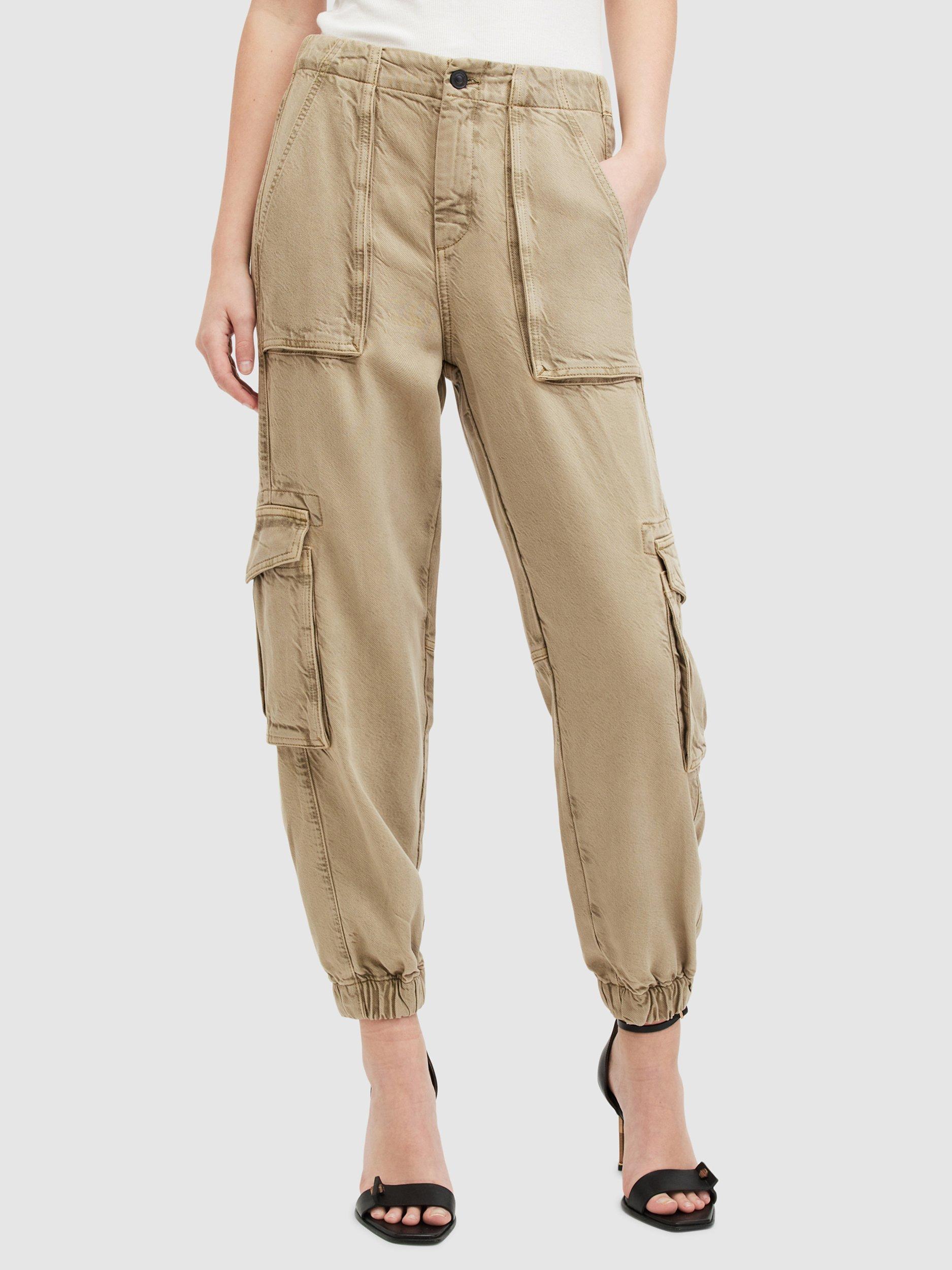 AllSaints Frieda Tencel Trouser, Washed Olive Green