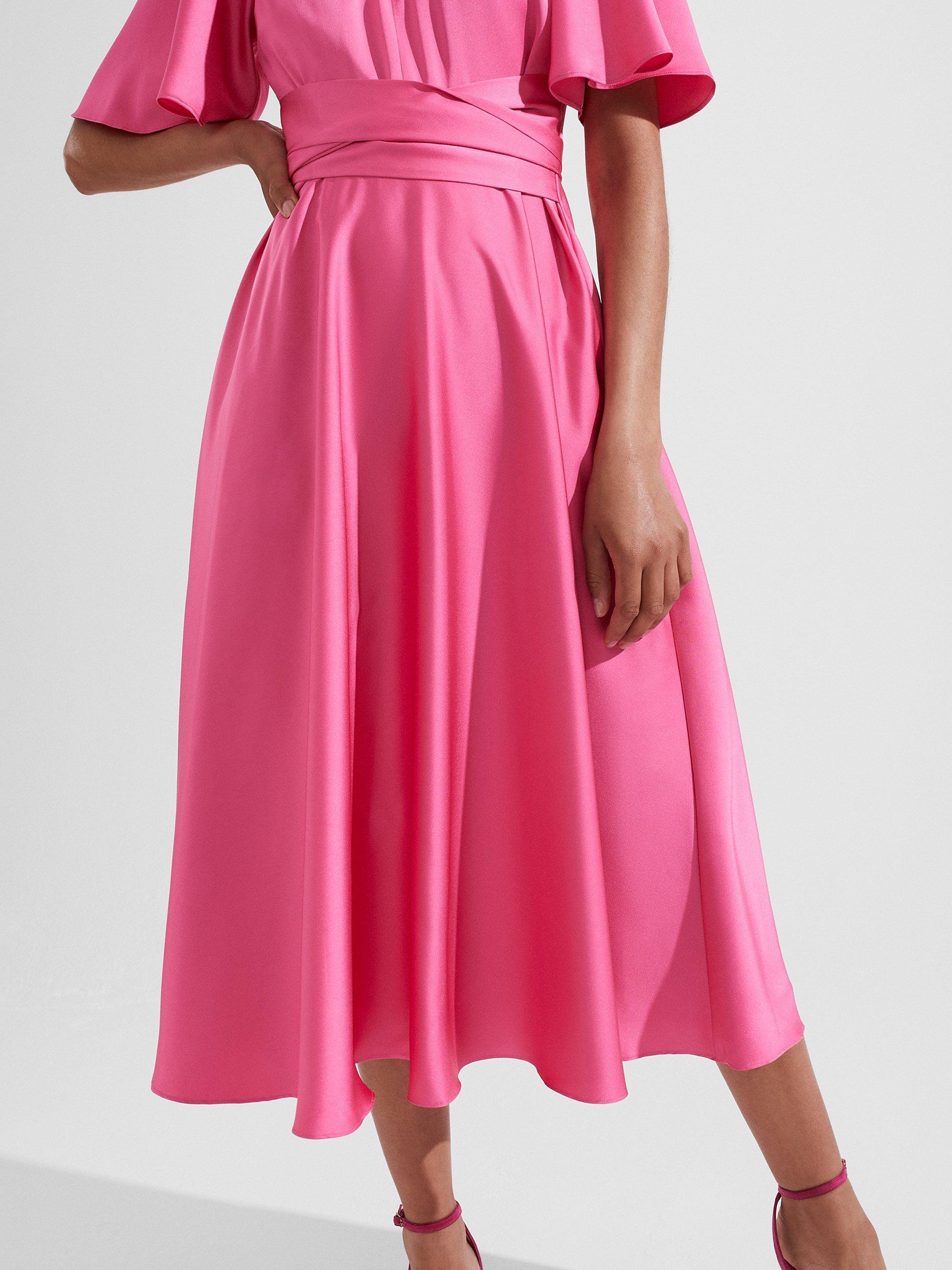Hobbs Orelia Plain Dress, Party Pink, 6