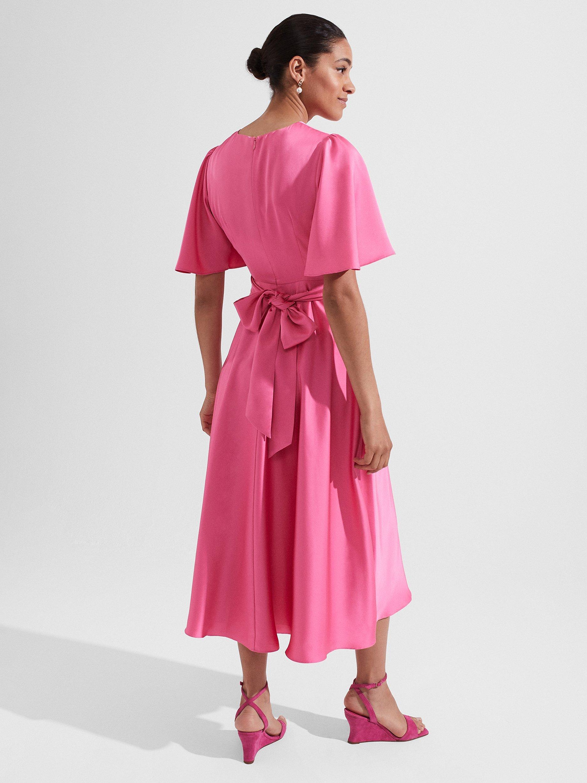 Hobbs Orelia Plain Dress, Party Pink, 6