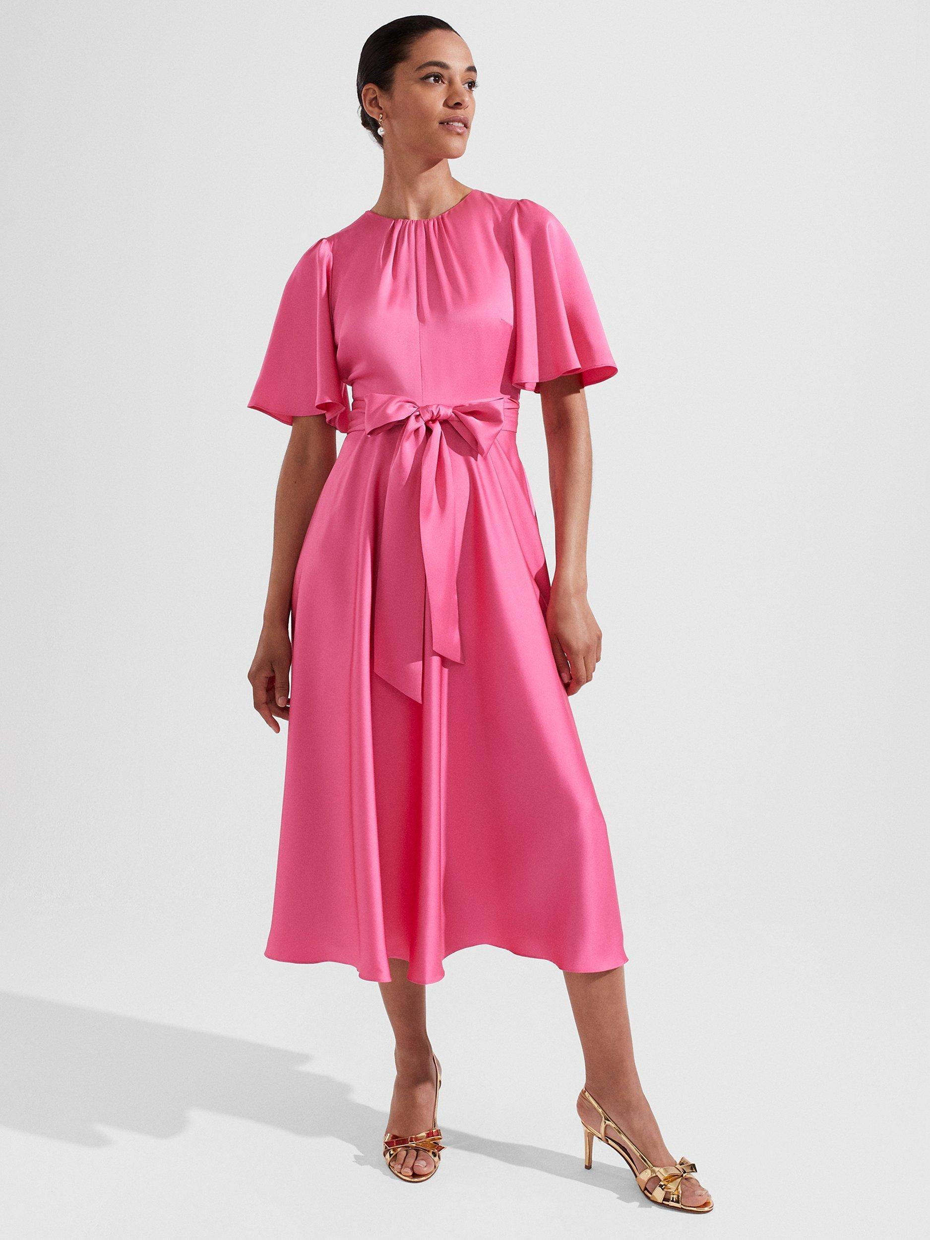 Hobbs Orelia Plain Dress, Party Pink, 6