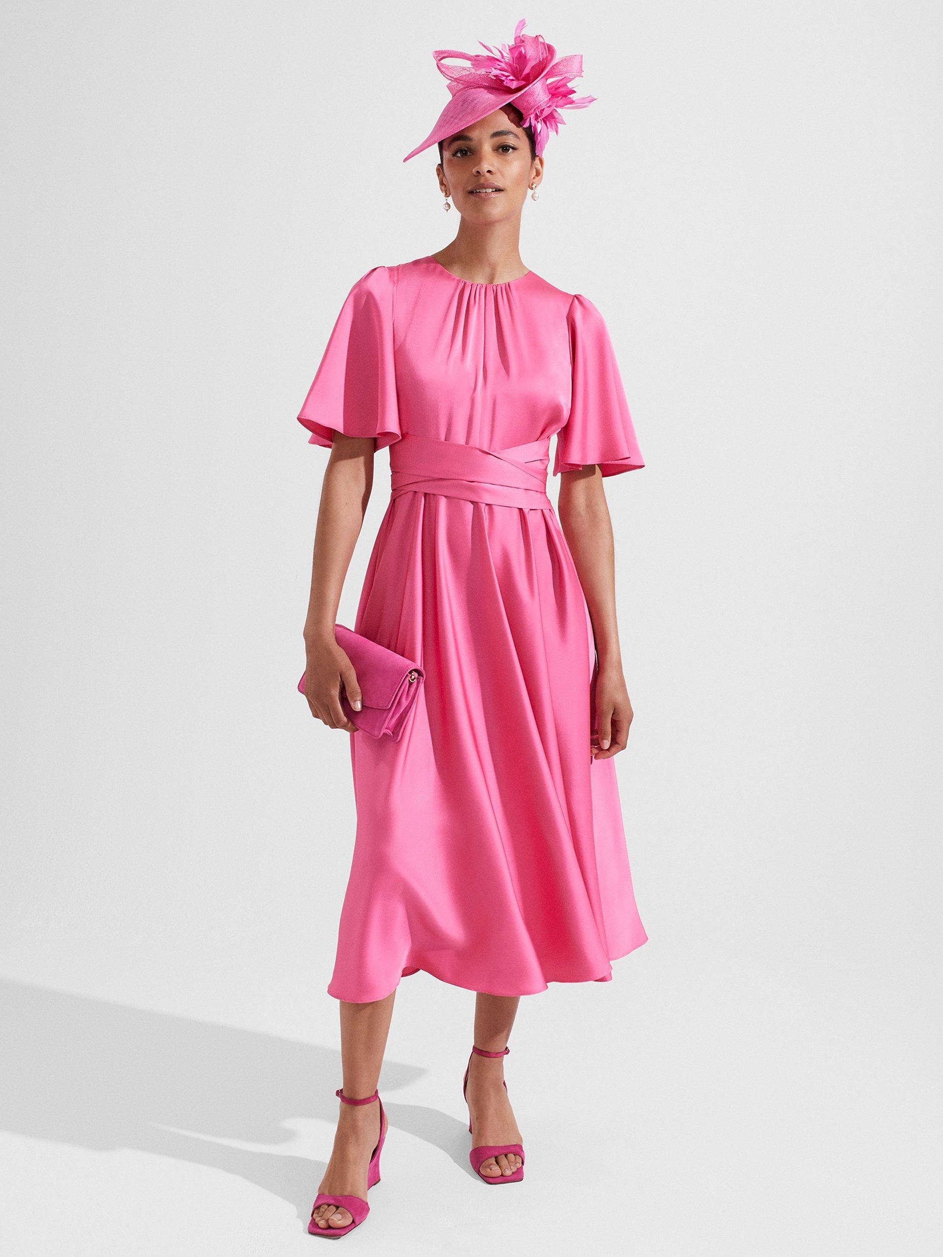 Hobbs Orelia Plain Dress, Party Pink, 6