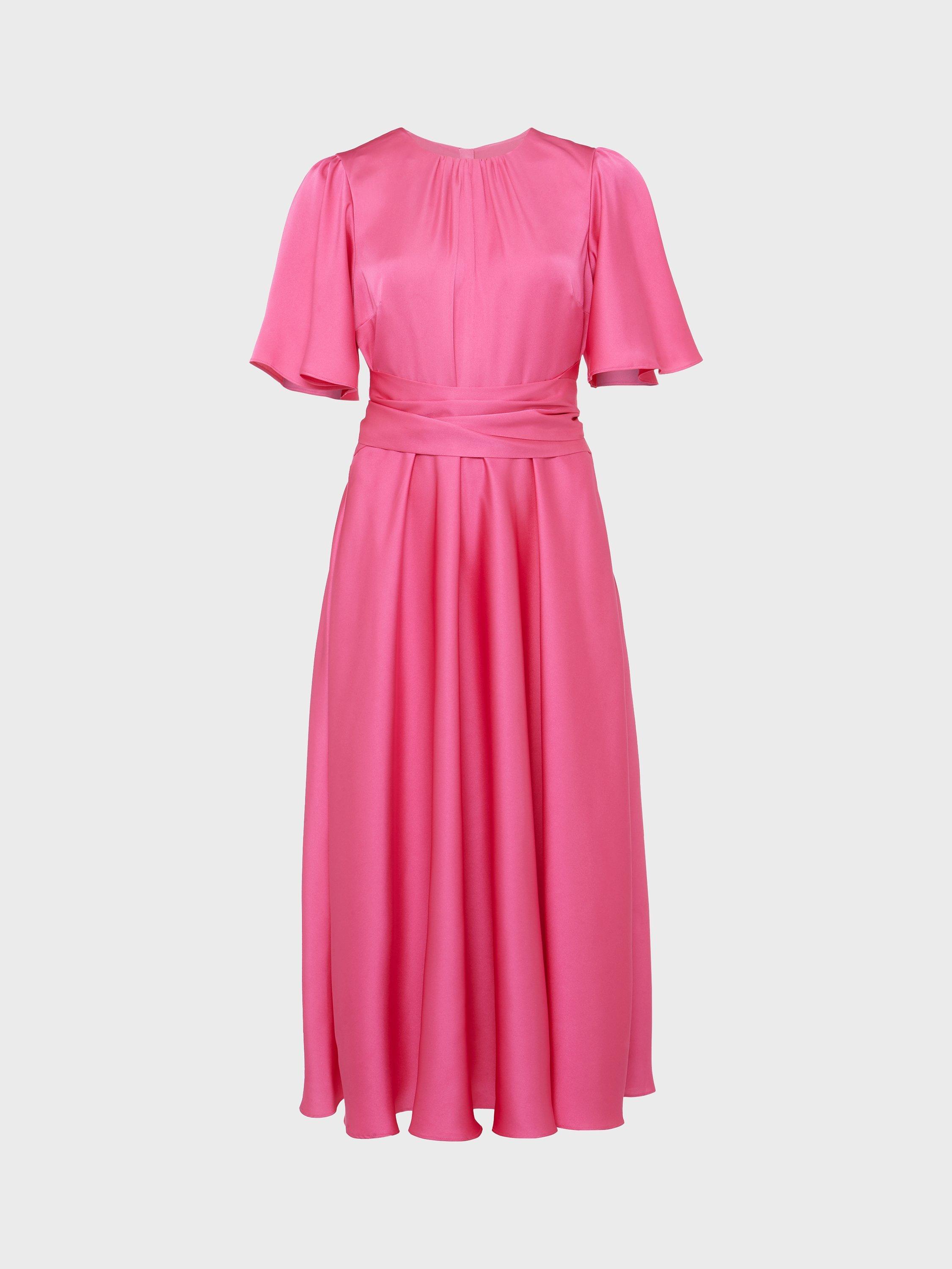 Hobbs Orelia Plain Dress, Party Pink, 6