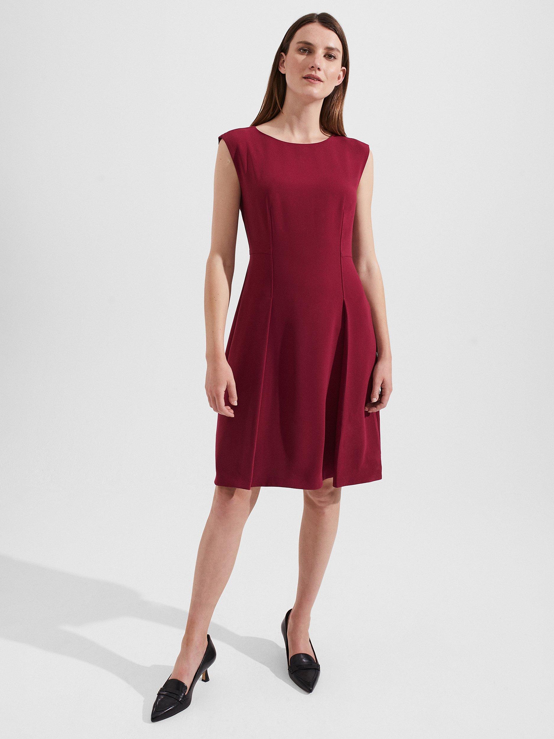 Hobbs Lennon Plain Dress Beet Red