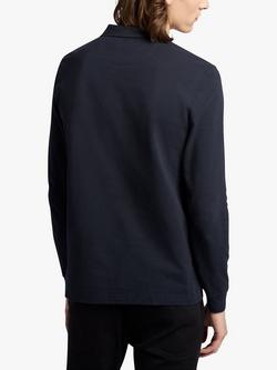 Farah Blanes Long Sleeve Polo Top - view 2, True Navy
