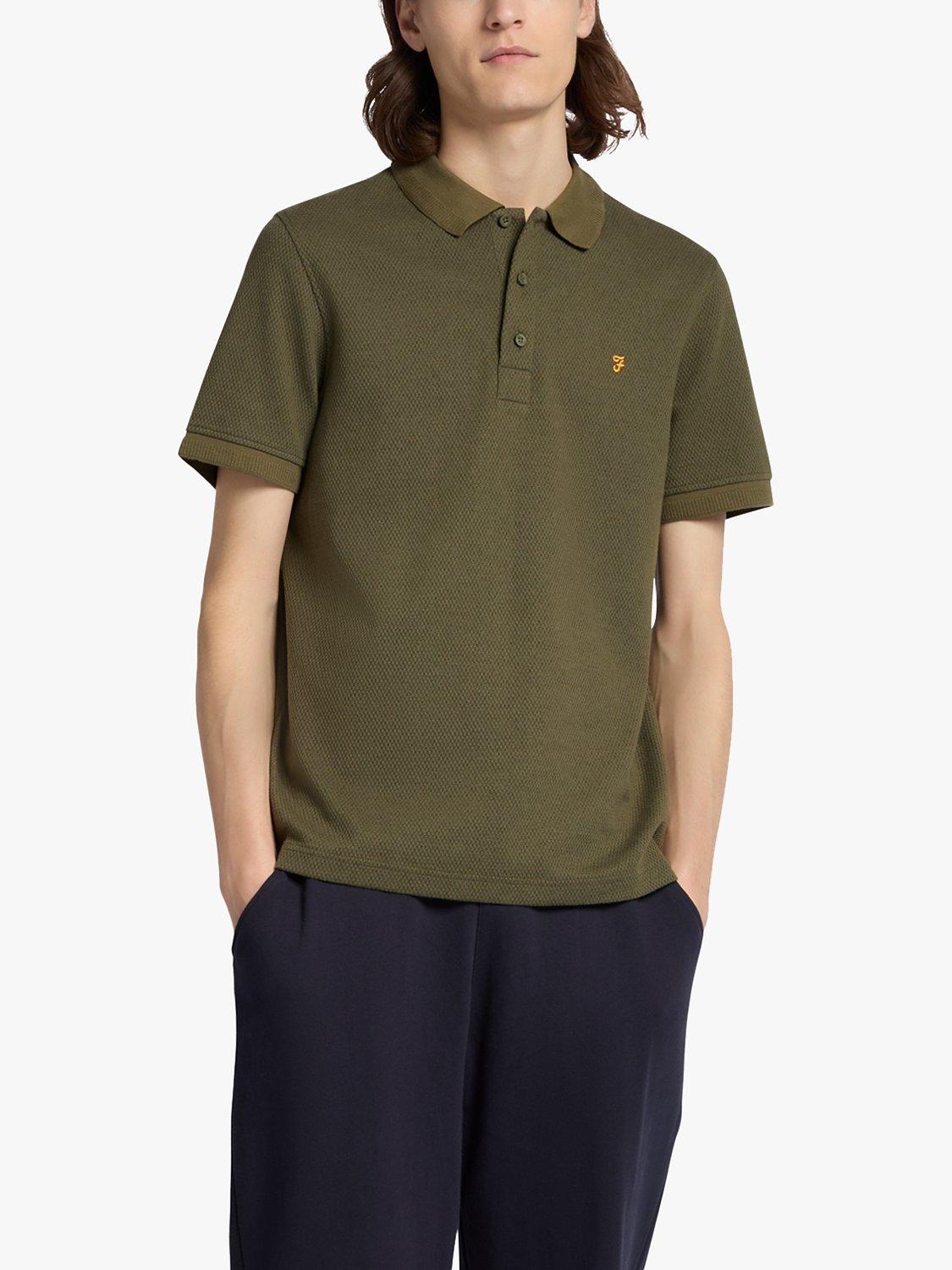 Farah Como Short Sleeve Polo Shirt, Olive Green