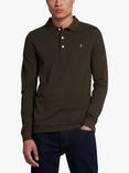 Farah Blanes Long Sleeve Polo Top, Evergreen