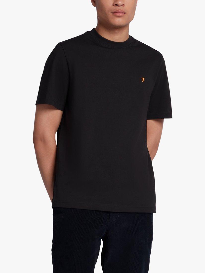 Product image 1 of 5, which shows Farah Danny Regular Fit Organic Cotton T-Shirt, Black, S