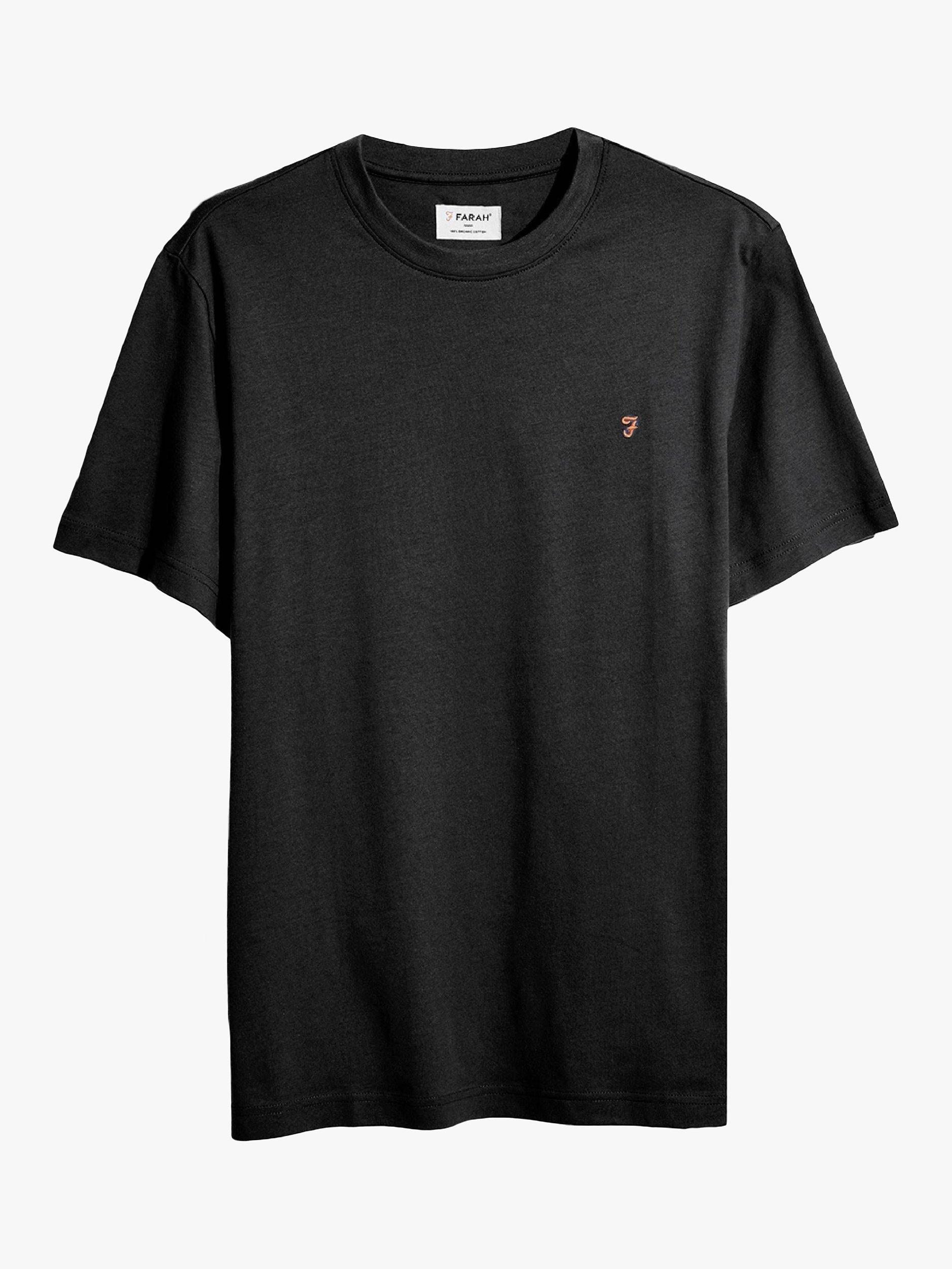Product image 5 of 5, which shows Farah Danny Regular Fit Organic Cotton T-Shirt, Black, S