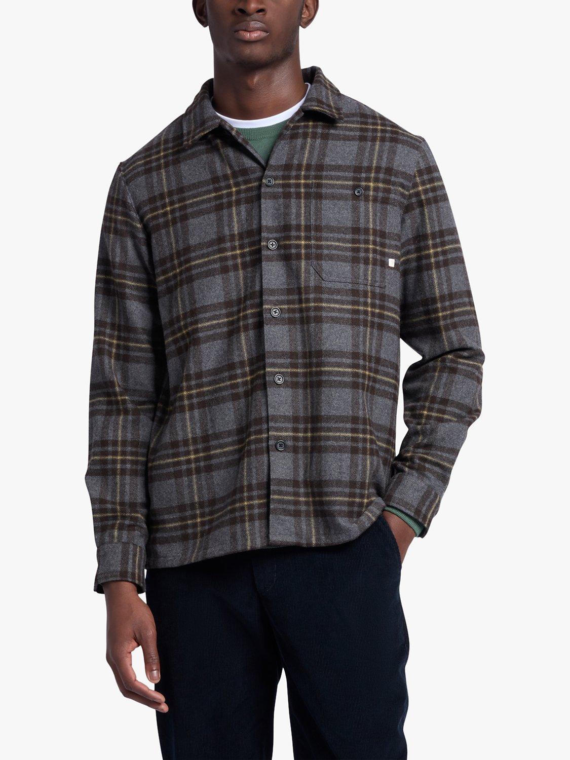 Farah Torino Check Relaxed Fit Overshirt, Farah Grey Marl