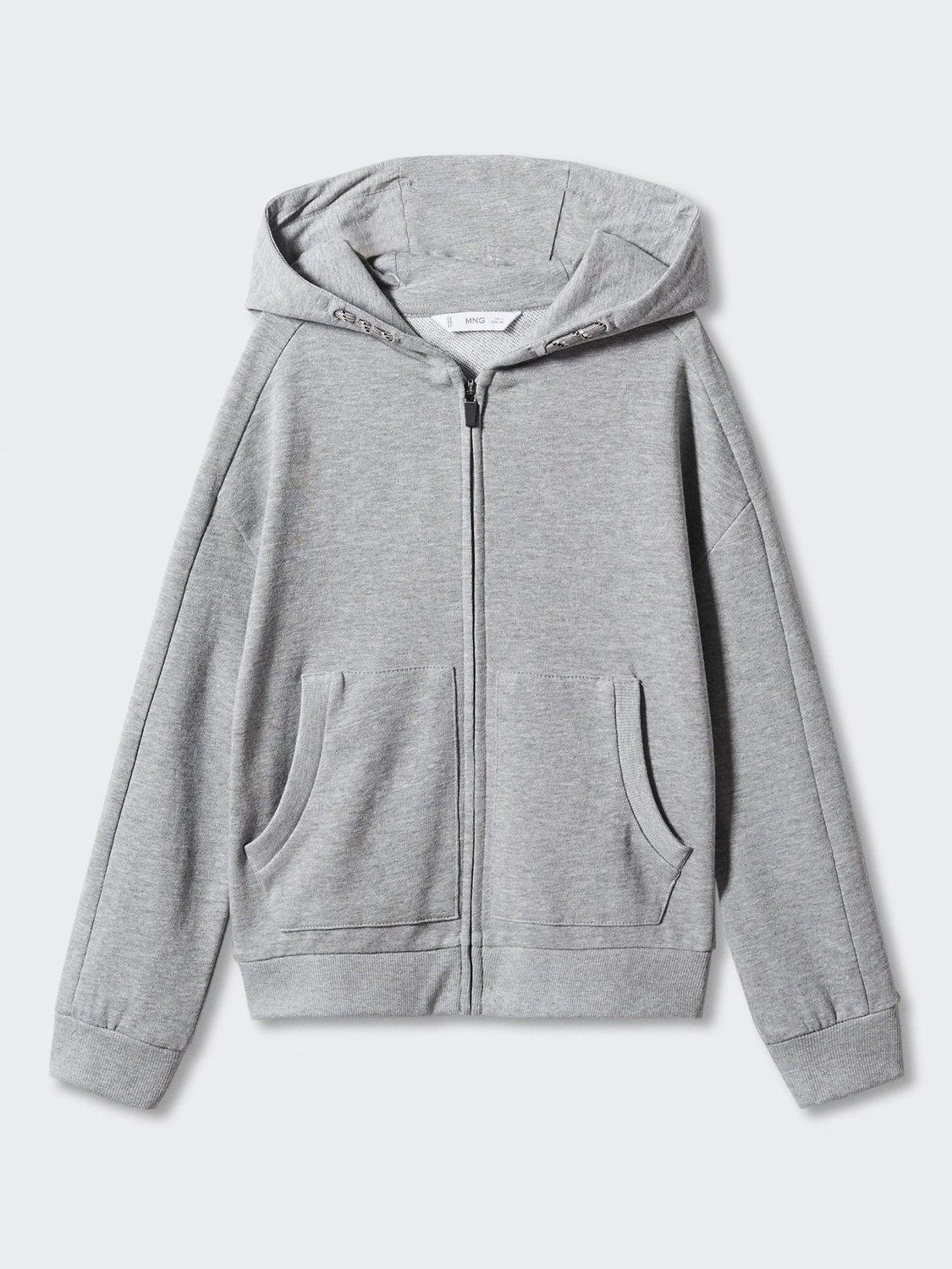 Product image 3 of 7, which shows Mango Kids' Francia Zippped Hoodie, Medium Grey, 5-6 years