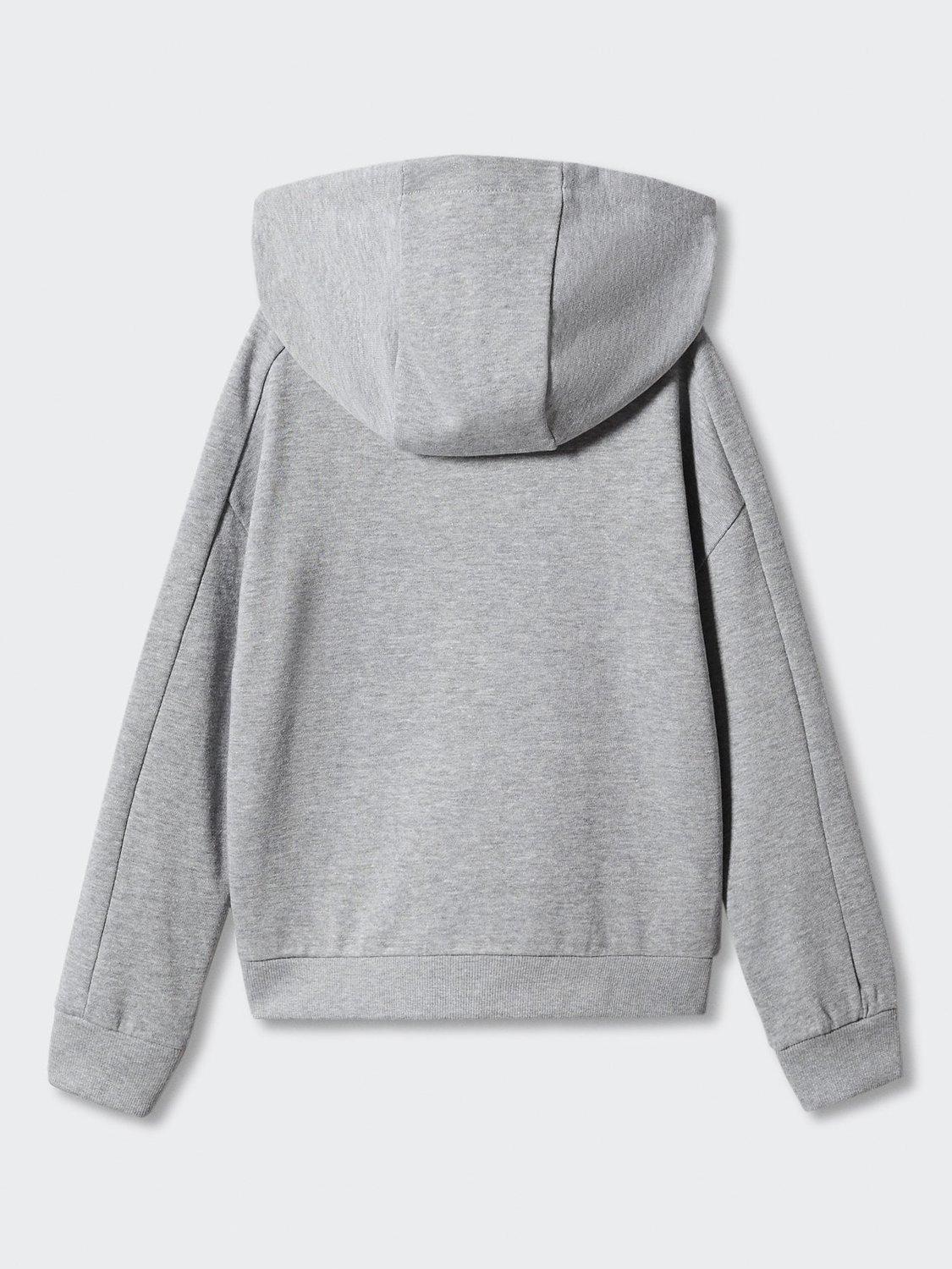 Product image 4 of 7, which shows Mango Kids' Francia Zippped Hoodie, Medium Grey, 5-6 years
