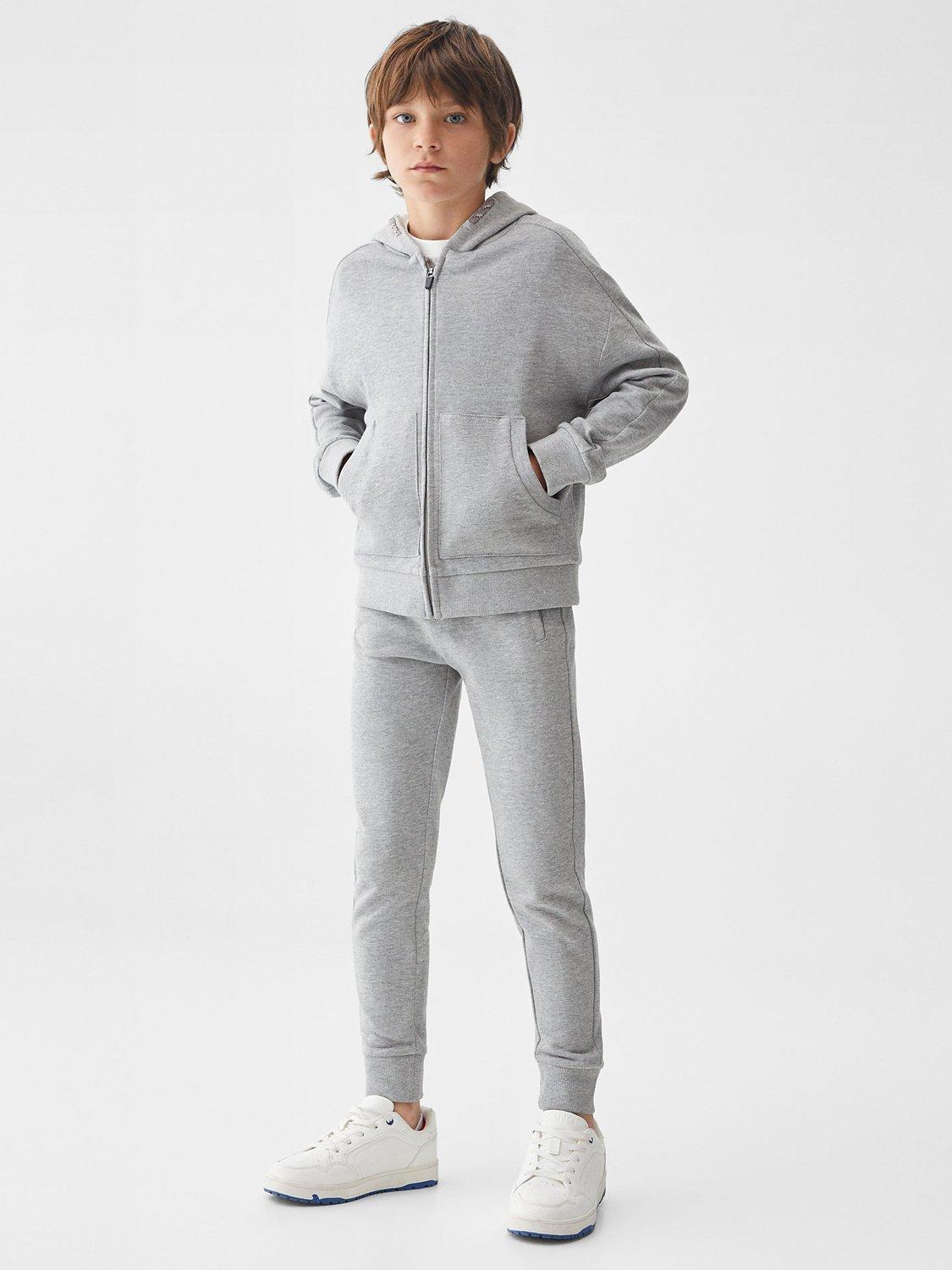 Product image 6 of 7, which shows Mango Kids' Francia Zippped Hoodie, Medium Grey, 5-6 years
