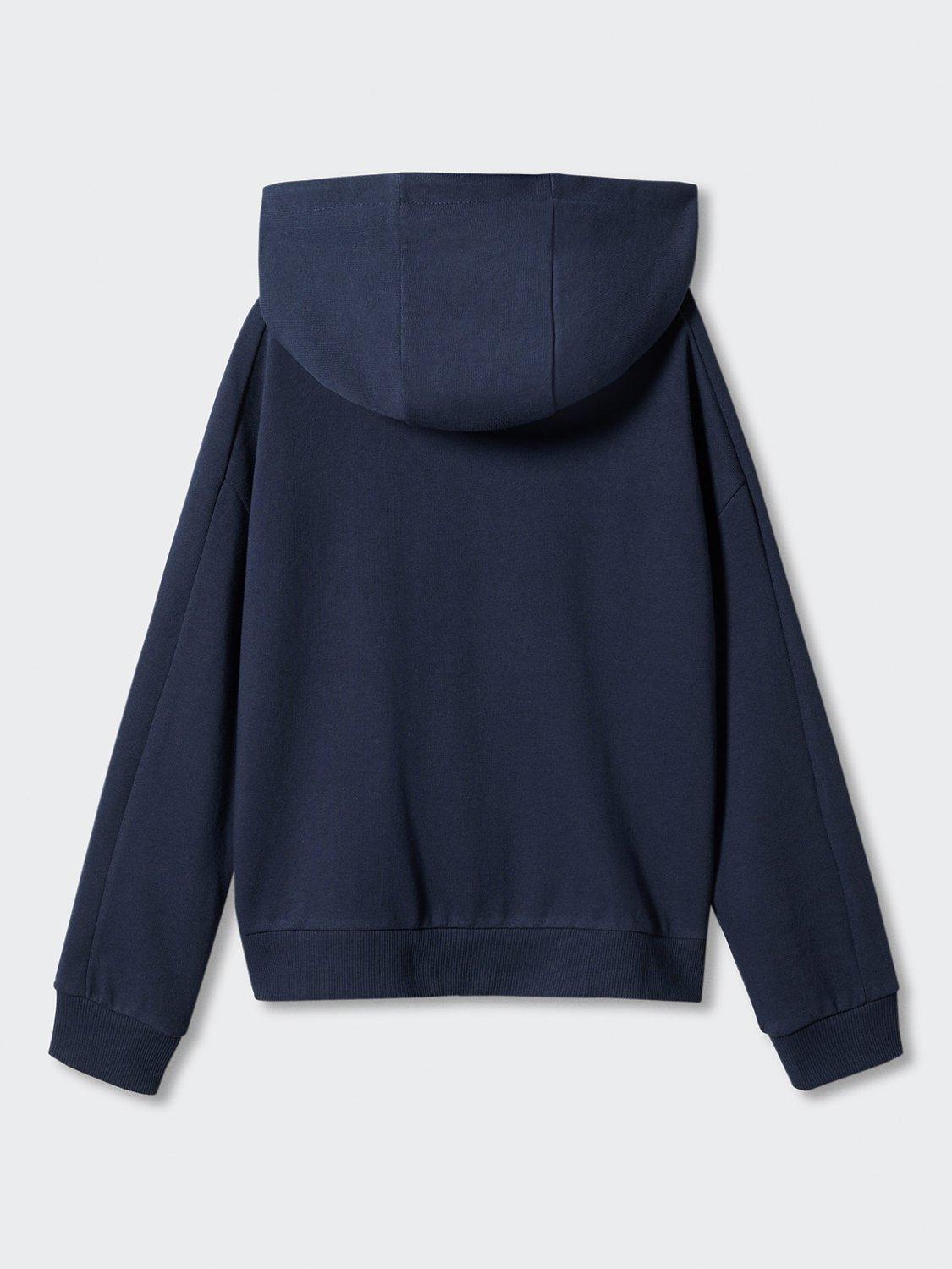 Product image 2 of 3, which shows Mango Kids' Francia Zippped Hoodie, Navy, 5-6 years