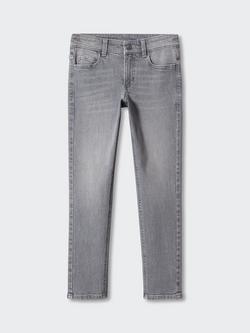 Mango Kids' Slim Fit Cropped Jeans, Grey
