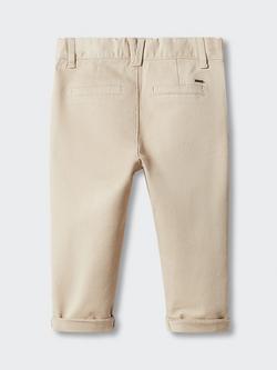 Mango Baby Cotton Blend Chino Trousers - view 2, Light Beige
