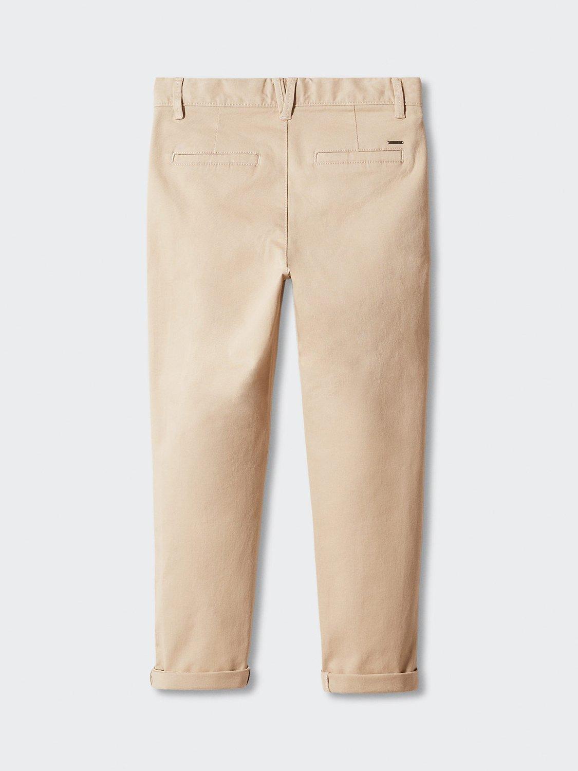 Product image 5 of 6, which shows Mango Kids' Piccolo Cotton Blend Chino Trousers, Light Beige, 6 years