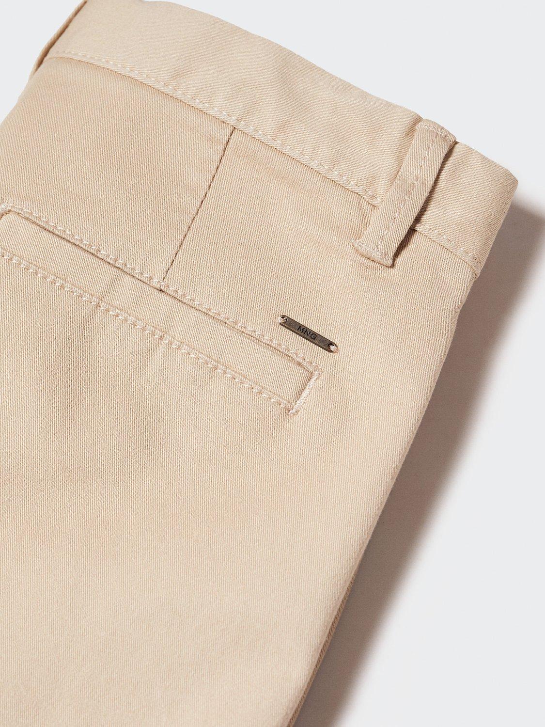 Product image 6 of 6, which shows Mango Kids' Piccolo Cotton Blend Chino Trousers, Light Beige, 6 years