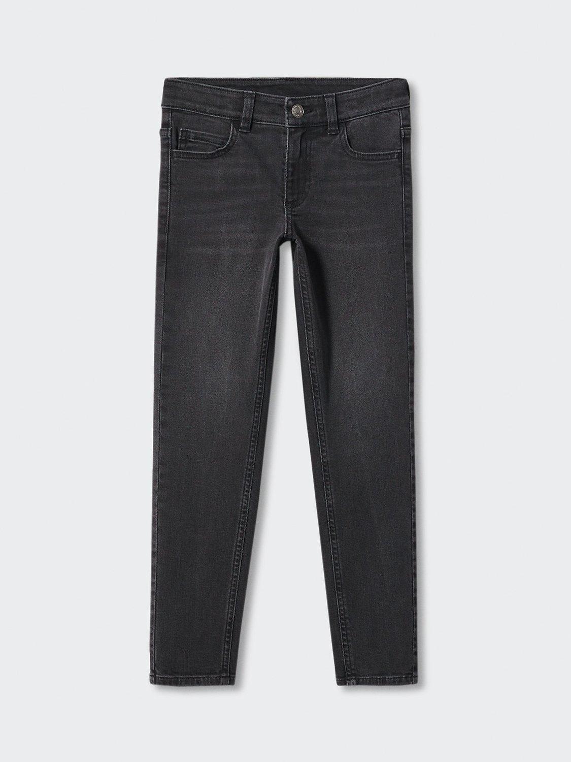 Product image 1 of 3, which shows Mango Kids' Slim Fit Cropped Jeans, Open Grey, 6 years