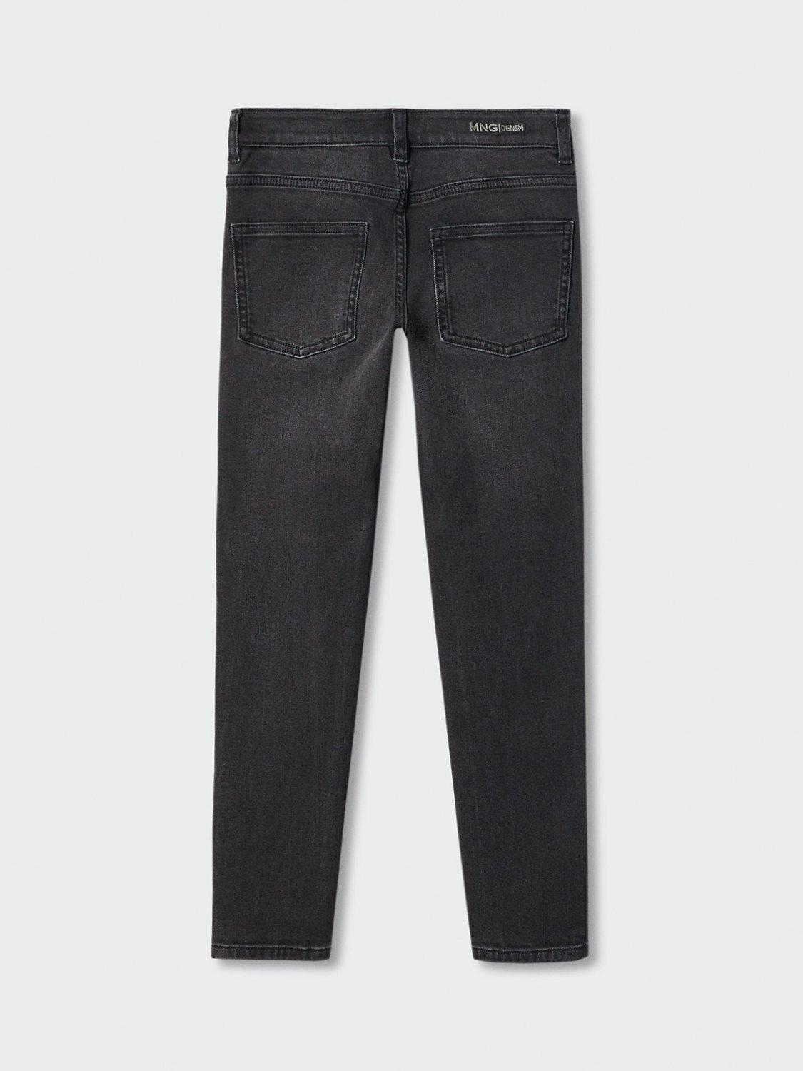 Product image 2 of 3, which shows Mango Kids' Slim Fit Cropped Jeans, Open Grey, 6 years
