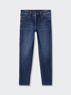 Mango Kids' Slim Fit Cropped Jeans, Open Blue