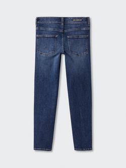 Mango Kids' Slim Fit Cropped Jeans - view 2, Open Blue