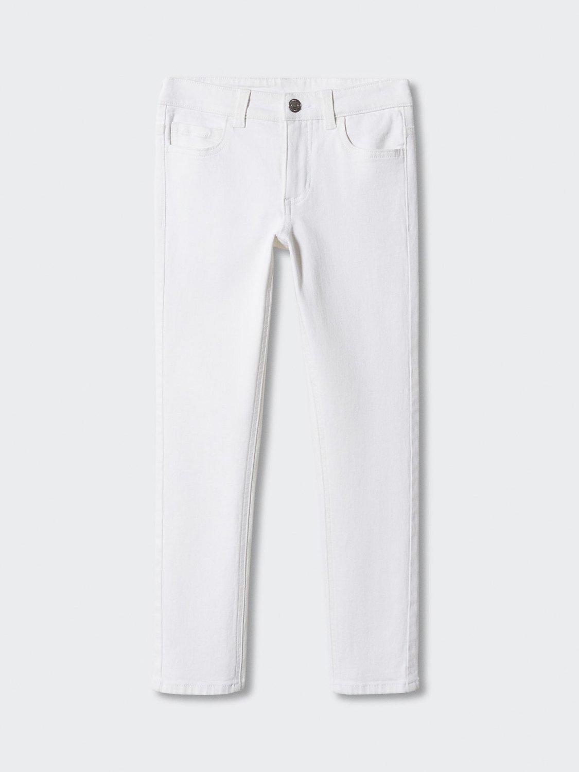 Product image 1 of 3, which shows Mango Kids' Slim Fit Cropped Jeans, White, 6 years