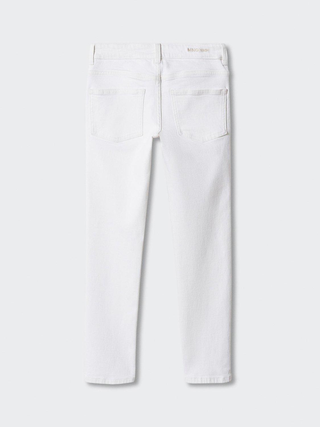 Product image 2 of 3, which shows Mango Kids' Slim Fit Cropped Jeans, White, 6 years