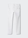 Mango Kids' Slim Fit Cropped Jeans, White