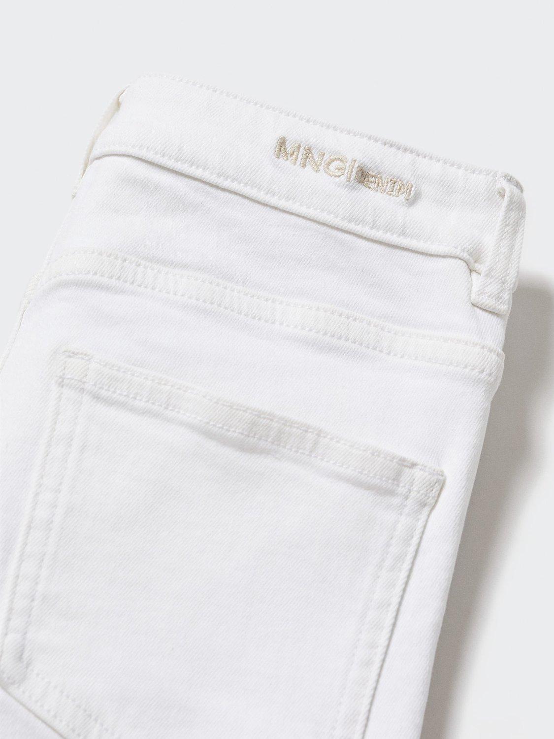 Product image 3 of 3, which shows Mango Kids' Slim Fit Cropped Jeans, White, 6 years