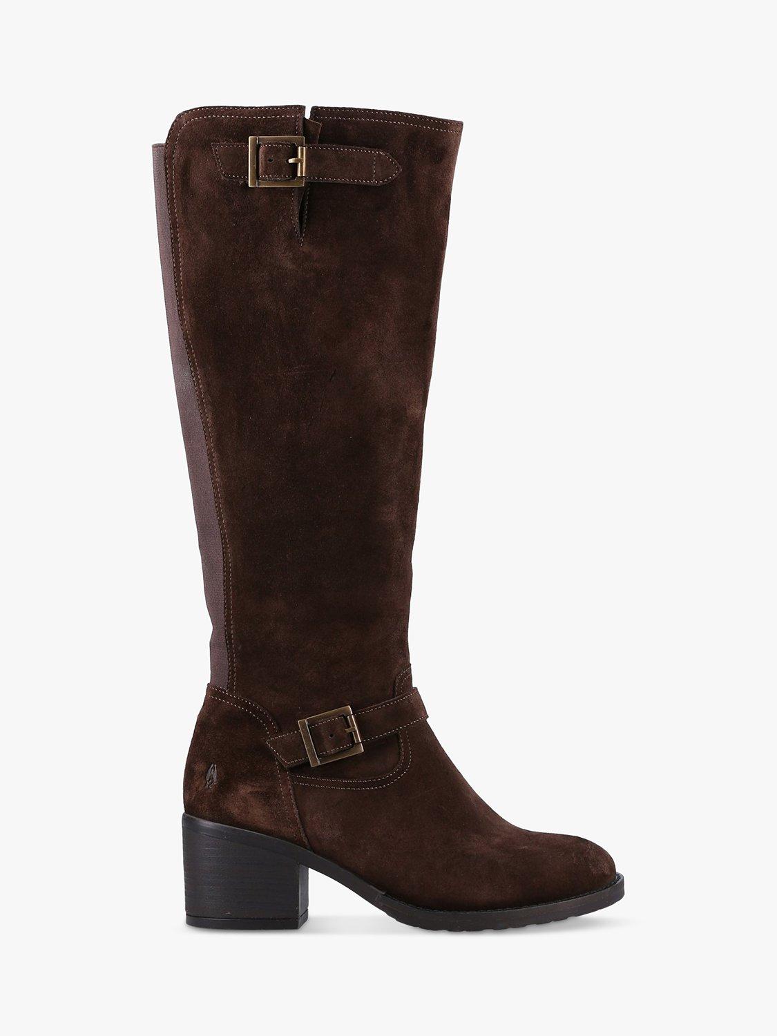 Hush Puppies Heidi Long Boots, Brown Suede