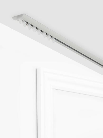 John Lewis Aluminium Slim Top Fix Uncorded Curtain Track, White, White