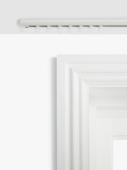 John Lewis Aluminium Slim Top Fix Uncorded Curtain Track, White - view 2, White