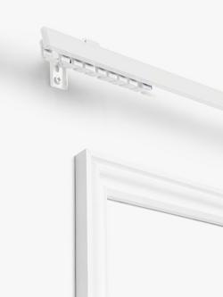 John Lewis Aluminium Uncorded Medium-weight Curtain Track, White, White