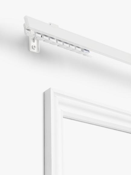 John Lewis Aluminium Uncorded Medium-weight Curtain Track, White, White