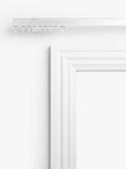 John Lewis Aluminium Uncorded Medium-weight Curtain Track, White - view 2, White