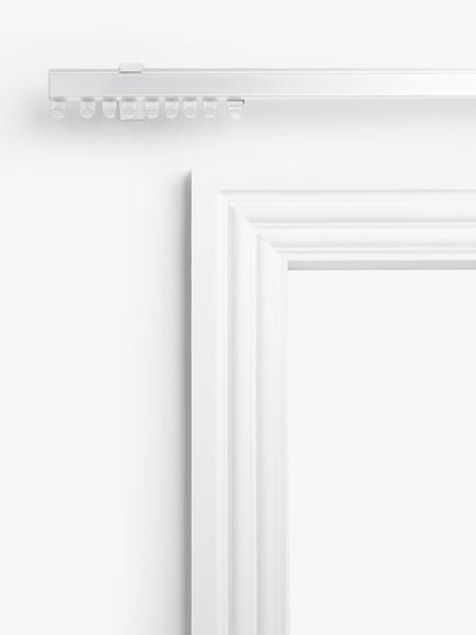 John Lewis Aluminium Uncorded Medium-weight Curtain Track, White - view 2, White